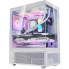 صندوق ميني XPG Invader X Mini, يأتي مع 5 مراوح ARGB بحجم 120 مم, يدعم اللوحات ATX / Micro-ATX / Mini-ITX - أيبض