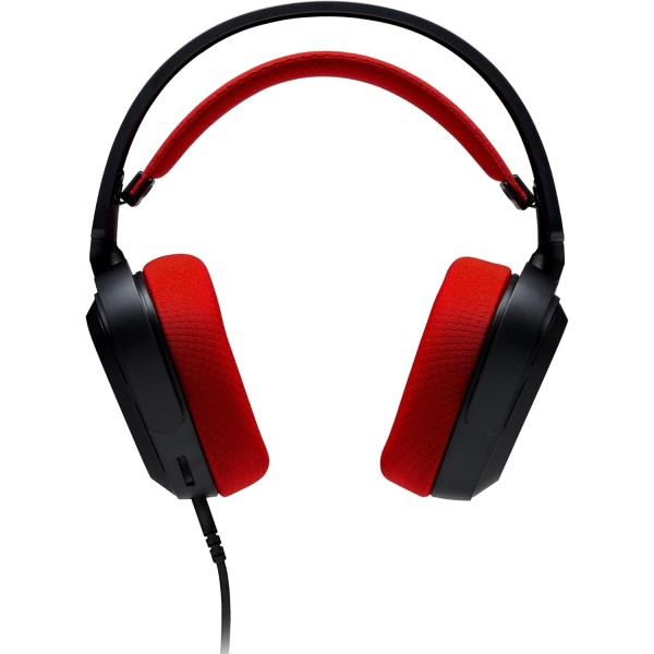 سماعة رأس احترافية XPG PRECOG Studio, صوت محيطي 7.1, ميكروفون قابل للإزالة, اتصال عبر USB-C, تصميم Over-Ear - أسود/أحمر