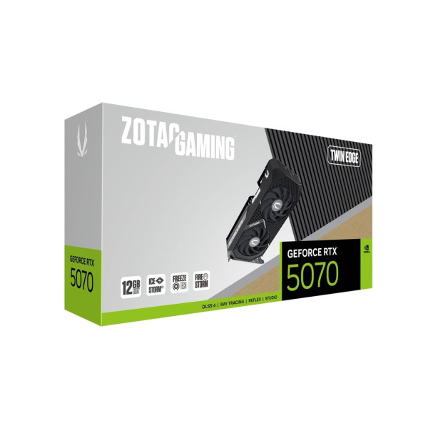 زوتاك قيمينج انفيديا جيفورس RTX 5070 12GB GDDR7 - كرت شاشة أسود 2 مراوح زوتاك قيمينج انفيديا جيفورس RTX 5070 12GB GDDR7 - كرت شاشة أسود 2 مراوح