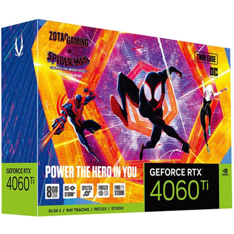 ZOTAC GAMING GeForce RTX 4060Ti 8GB Twin Edge OC SPIDER-MAN™: Across the Spider-Verse Bundle