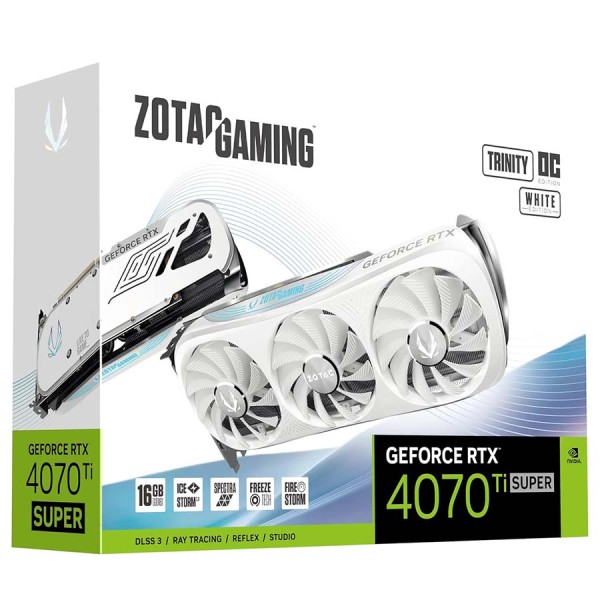 ZOTAC Trinity GeForce RTX 4070 TI Super 16GB OC GDDR6X (3xFans) - White