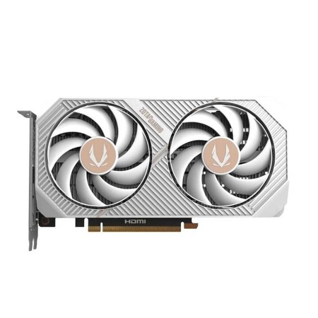 كرت شاشة ZOTAC GAMING RTX 5060 Twin Edge, ذاكرة 8 جيجابايت GDDR7, تصميم مزدوج للمراوح, واجهة PCIe 5.0, دعم تقنيات NVIDIA الحديثة - أبيض