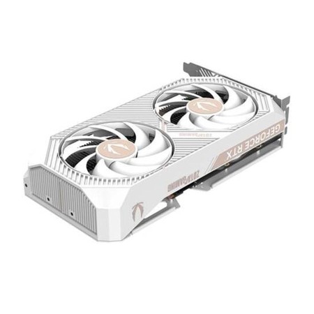 كرت شاشة ZOTAC GAMING RTX 5060 Twin Edge, ذاكرة 8 جيجابايت GDDR7, تصميم مزدوج للمراوح, واجهة PCIe 5.0, دعم تقنيات NVIDIA الحديثة - أبيض