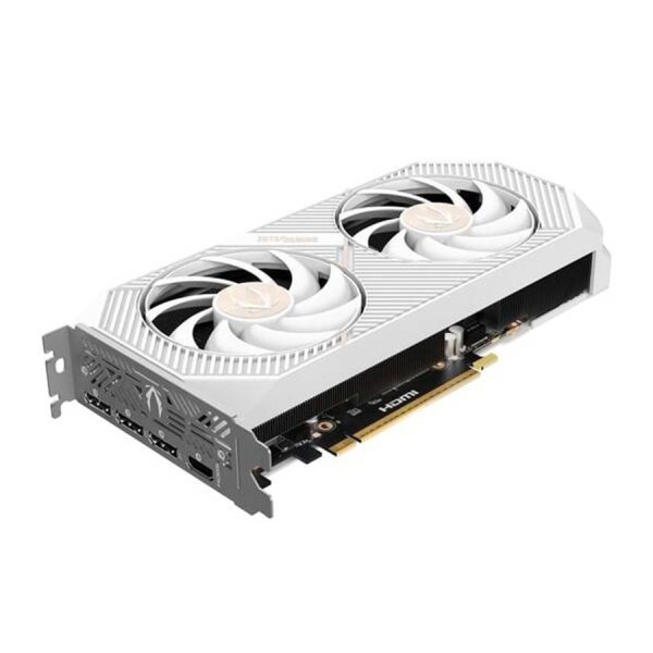 كرت شاشة احترافي ZOTAC Twin Edge RTX 5070, ذاكرة 12GB GDDR7, تبريد ثنائي المراوح,  اصدار مكسور السرعة OC, واجهة PCIe 5.0 , يدعم تقنيات  Ray Tracing وDLSS 4 و NVIDIA Reflex - أبيض