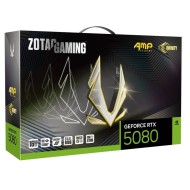 بطاقة رسومات ZOTAC GAMING GeForce RTX 5080 AMP Extreme INFINITY بسعة 16GB، تدعم تقنيات تتبع الأشعة (Ray Tracing) و DLSS 4، بنظام تبريد ثلاثي المراوح (3x Fan) - الرمادي المعدني