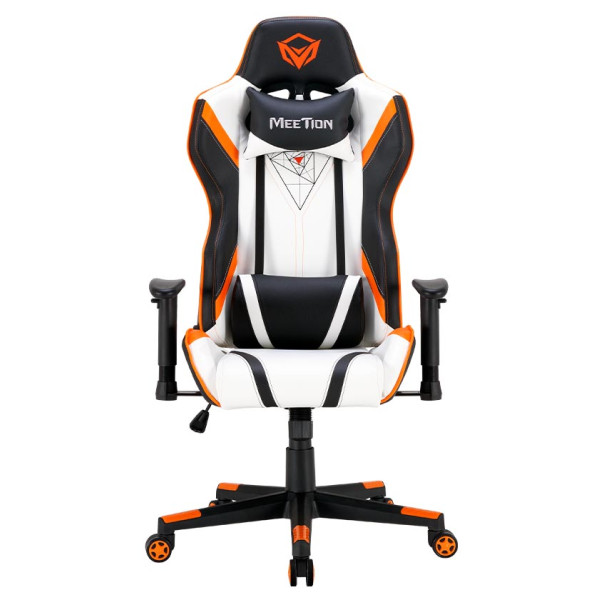 MeeTion MT-CHR15 Gaming Chair - White/Orange - كرسي ألعاب ميشن