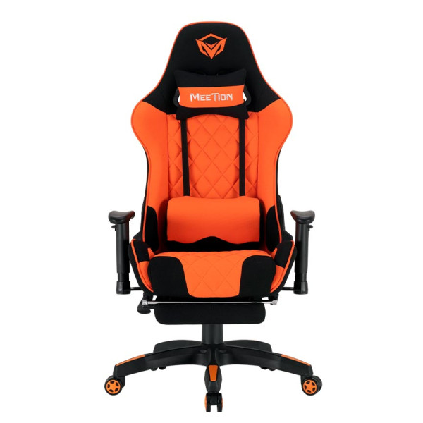 MeeTion MT-CHR25 Gaming Chair with Footrest and Back Massage - Black/Orange