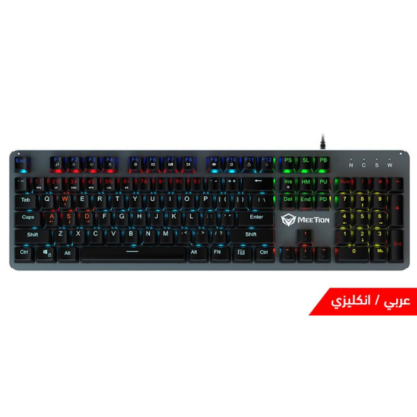 MEETiON MK007 Mechanical Blue switch  - ميشن لوحة مفاتيح ميكانيكية بجسم معدني و اضاءات RGB