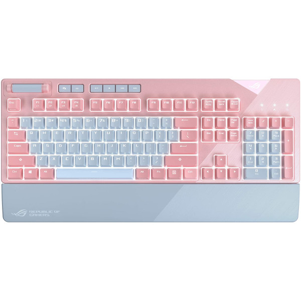 ASUS ROG Strix Flare PNK LTD RGB mechanical gaming keyboard with Cherry MX Brown Switches - كيبورد اسوس فلار وردي