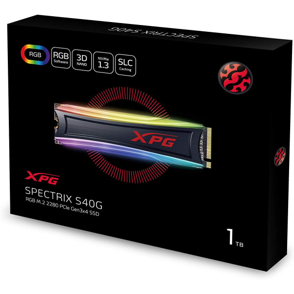 XPG Spectrix S40G 1TB RGB PCIe Gen3x4 NVMe 1.3 M.2 2280 Internal SSD XPG Spectrix S40G 1TB RGB PCIe Gen3x4 NVMe 1.3 M.2 2280 Internal SSD