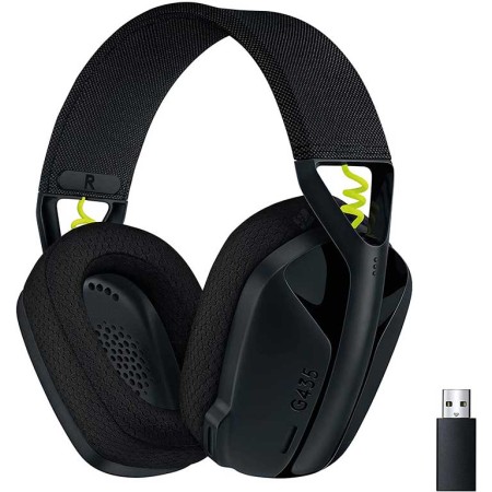 LOGITECH G435 Gaming Headset, Bluetooth and LIGHTSPEED wireless connectivity, Up to 18 hours of battery, 165 g - BLACK LOGITECH G435 Gaming Headset, Bluetooth and LIGHTSPEED wireless connectivity, Up to 18 hours of battery, 165 g - BLACK