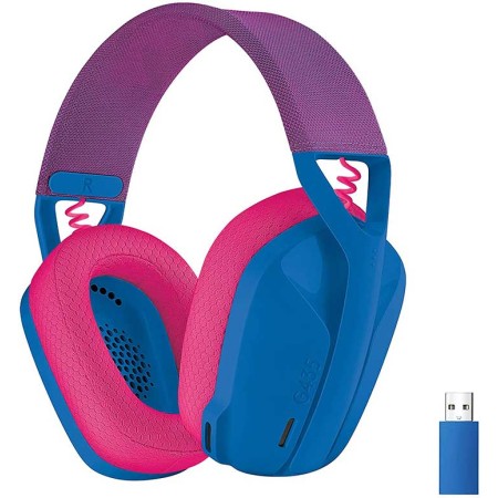 سماعة ألعاب لاسلكية Logitech G435، اتصال لاسلكي مزدوج، ميكروفونات مزدوجة مدمجة بتقنية Beamforming