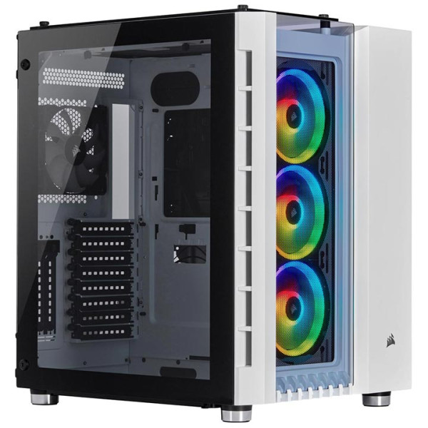 CORSAIR CRYSTAL SERIES 680X RGB TEMP-GLASS MID TOWER CASE- White - صندوق كمبيوتر