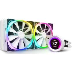 ان زي اكس تي كراكن Z63 مبرد مائي للمعالج مقاس 280 ملم مع شاشة معلومات مراوح مضيئة -  أبيض