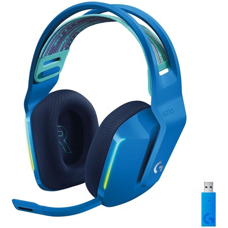 سماعة ألعاب لاسلكية Logitech G733 LIGHTSPEED RGB، إضاءة RGB قابلة للتخصيص، ميكروفون قابل للفصل، عمر بطارية طويل يصل إلى 20 ساعة سماعة ألعاب لاسلكية Logitech G733 LIGHTSPEED RGB، إضاءة RGB قابلة للتخصيص، ميكروفون قابل للفصل، عمر بطارية طويل يصل إلى 20 ساعة