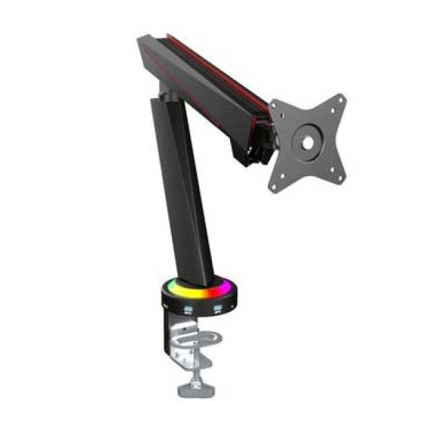 Twisted Minds 17-32 Single Monitor Pro Gaming RGB Desk Mount - Adjustable Die-Cast Aluminum Gas Spring With USB 3.0 Twisted Minds 17-32 Single Monitor Pro Gaming RGB Desk Mount - Adjustable Die-Cast Aluminum Gas Spring With USB 3.0