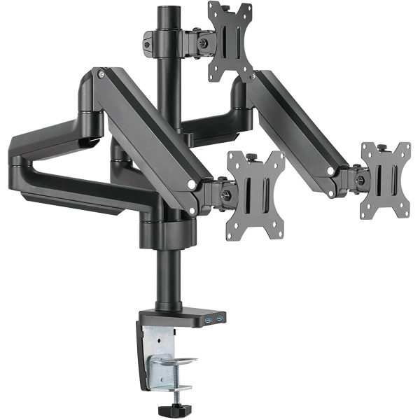 Twisted Minds Triple Monitor ARM Aluminum Desk Full Motion Adjustable With USB 3.0 (17 inch -27 inch ) Twisted Minds Triple Monitor ARM Aluminum Desk Full Motion Adjustable With USB 3.0 (17 inch -27 inch )