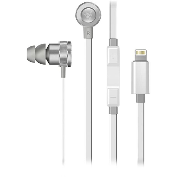 Razer Hammerhead Earbuds For IOS - Aluminum Frame - Lightning Connector - Mercury White Razer Hammerhead Earbuds For IOS - Aluminum Frame - Lightning Connector - Mercury White