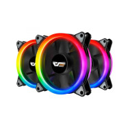 Darkflash Aurora Dr12 Pro 3-Pack Addressable 120mm Rgb Led Case Fan Kit Compatible With Asus Aura Sync - دارك فلاش اورورا 3 مراوح مع كونترولر