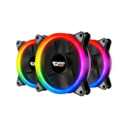 Darkflash Aurora Dr12 Pro 5-Pack Addressable 120mm Rgb Led Case Fan Kit, High Performance Speed Controllable Colorful Fans With Controller And Remote