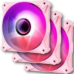 Darkflash Infinity 8 Pwm Argb Fan, 120mm Cooling, 3 Fan Pack | دارك فلاش انفنتي 3 مراوح مضيئة لون وردي Darkflash Infinity 8 Pwm Argb Fan, 120mm Cooling, 3 Fan Pack | دارك فلاش انفنتي 3 مراوح مضيئة لون وردي