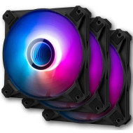 Darkflash Infinity 8 Pwm Argb Fan, 120mm Cooling, 3 Fan Pack | دارك فلاش انفنتي 3 مراوح مضيئة لون أسود