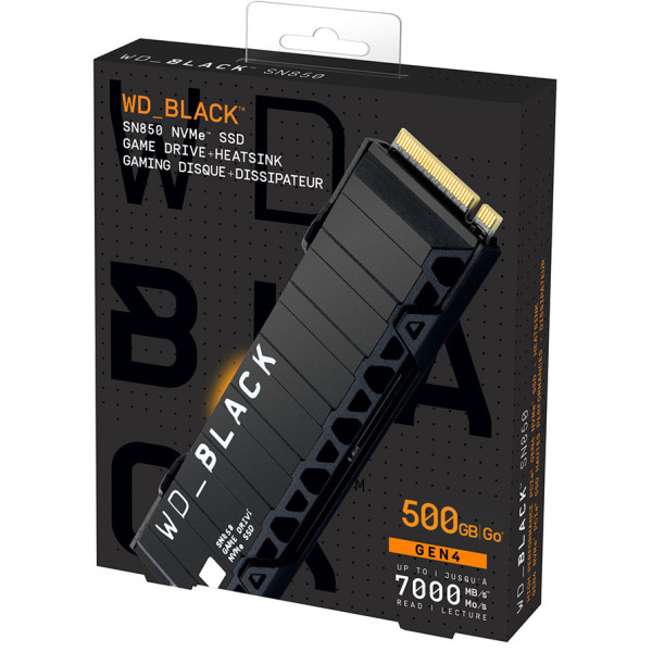 WD BLACK SN850 500GB NVMe Internal Gaming SSD with Heatsink - Works with Pc and Playstation 5, Gen4 PCIe, M.2 2280, Up to 7,000 MB/s WD BLACK SN850 500GB NVMe Internal Gaming SSD with Heatsink - Works with Pc and Playstation 5, Gen4 PCIe, M.2 2280, Up to 7,000 MB/s