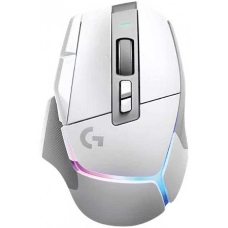 فأرة ألعاب احترافية Logitech G502 X PlusD, تدعم تقنية تقنية LIGHTSPEED اللاسلكية, مستشعر HERO 25K, سرعة تصل الى تصل إلى 25,600 DPI, إضاءة LIGHTSYNC RGB, وزن 106 غرام - أبيض