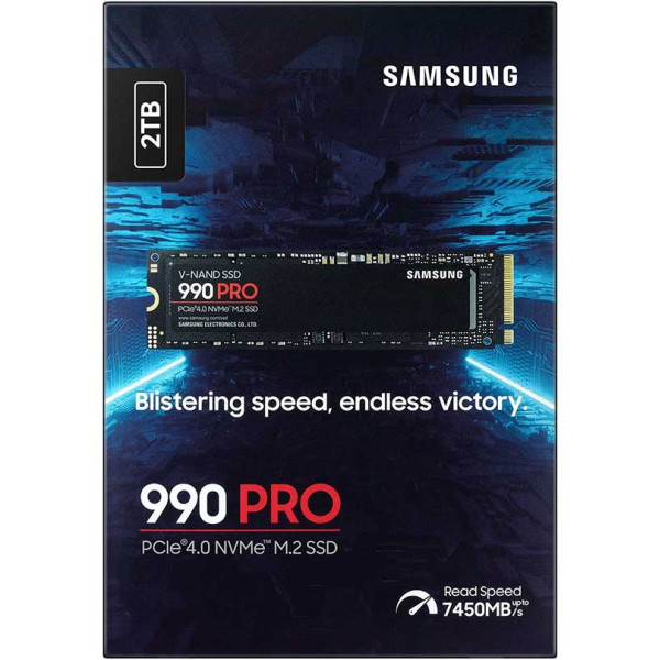 SAMSUNG 990 PRO SSD 2TB PCIe 4.0 M.2 NVMe Internal Solid State Drive up to 7450mb/s SAMSUNG 990 PRO SSD 2TB PCIe 4.0 M.2 NVMe Internal Solid State Drive up to 7450mb/s