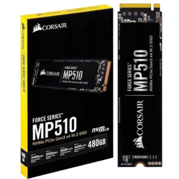 Corsair Force Series MP510 NVMe PCIe Gen3 M.2 SSD 480GB Corsair Force Series MP510 NVMe PCIe Gen3 M.2 SSD 480GB