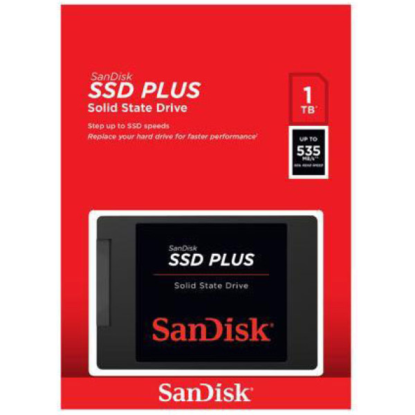 SanDisk SSD PLUS 1TB - 2.5” SATA SSD, up to 535MB/s Read - سان دسك أس أس دي ساتا SanDisk SSD PLUS 1TB - 2.5” SATA SSD, up to 535MB/s Read - سان دسك أس أس دي ساتا