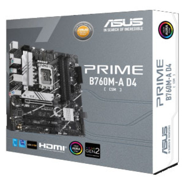 ASUS PRIME B760M-A D4 [CSM] Aura Sync - LGA 1700
