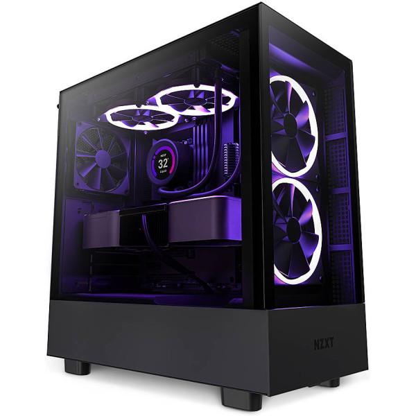 NZXT H5 ELITE ATX Mid Tower Gaming Case 2x Fans 140m RGB - Black NZXT H5 ELITE ATX Mid Tower Gaming Case 2x Fans 140m RGB - Black