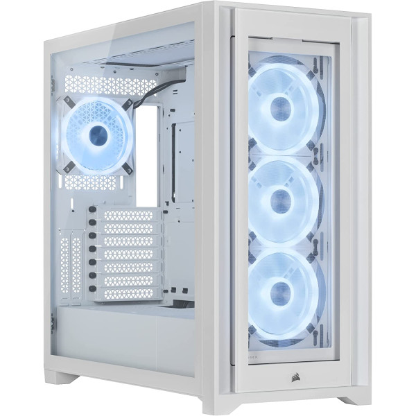 CORSAIR iCUE 5000X RGB FULL TOWER GAMING ATX CASE- WHITE - كيس كومبيوتر كورسير CORSAIR iCUE 5000X RGB FULL TOWER GAMING ATX CASE- WHITE - كيس كومبيوتر كورسير