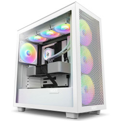 NZXT H7 Flow ATX Mid Tower Gaming Case 3x Fans RGB - White
