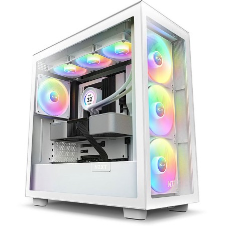 NZXT H7 Elite RGB Case - Premium Mid Tower - Glass Front - 3x RGB Fans - White NZXT H7 Elite RGB Case - Premium Mid Tower - Glass Front - 3x RGB Fans - White
