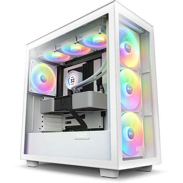 NZXT H7 Elite Premium ATX Mid Tower Gaming Case RGB - White NZXT H7 Elite Premium ATX Mid Tower Gaming Case RGB - White