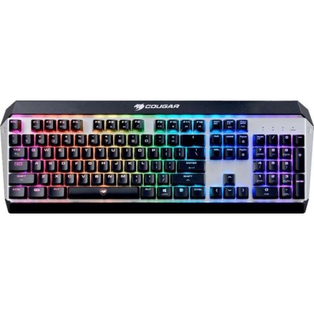 كيبورد العاب سلكي Cougar Attack X3 RGB ميكانيكي، يدعم N-Key Rollover (NKRO)، إضاءة RGB كاملة وقابلة للتخصيص عبر برنامج UIX - مفاتيح Cherry MX - اسود كيبورد العاب سلكي Cougar Attack X3 RGB ميكانيكي، يدعم N-Key Rollover (NKRO)، إضاءة RGB كاملة وقابلة للتخصيص عبر برنامج UIX - مفاتيح Cherry MX - اسود