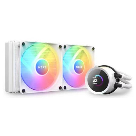 NZXT KRAKEN 240mm RGB LIQUID COOLER With LCD DISPLAY - WHITE - مبرد مائي ان زي اكس تي كراكن مع شاشة