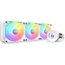   ان زي اكس تي كراكن ايليت 360 مبرد مائي 360 ملم مع شاشة - ابيض 