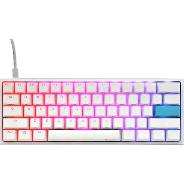 DUCKY ONE 2 MINI RGB MECHANICAL GAMING KEYBOARD [ CHERRY RGB SPEED] - WHITE -  داكي ون تو ميني كيبورد للالعاب