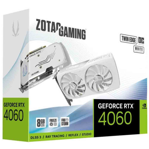 ZOTAC Gaming AMP GeForce RTX 4060 8GB GDDR6 OC - White Edition ZOTAC Gaming AMP GeForce RTX 4060 8GB GDDR6 OC - White Edition