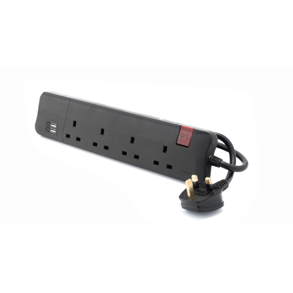 LEGRAND POWER EXTENTION COD 4 WAY+2 USB 3m -BLACK - توصيلة كهرباء 3 متر 4 مخرج LEGRAND POWER EXTENTION COD 4 WAY+2 USB 3m -BLACK - توصيلة كهرباء 3 متر 4 مخرج