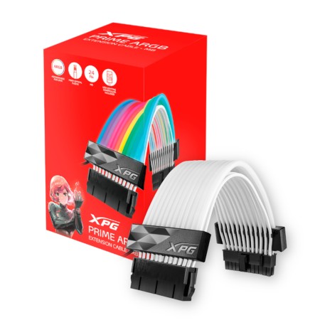 كابل إضاءة للوحة الام - كابل تمديد XPG PRIME ARGB 24 PIN - للوحة الرئيسية مع إضاءة ARGB
