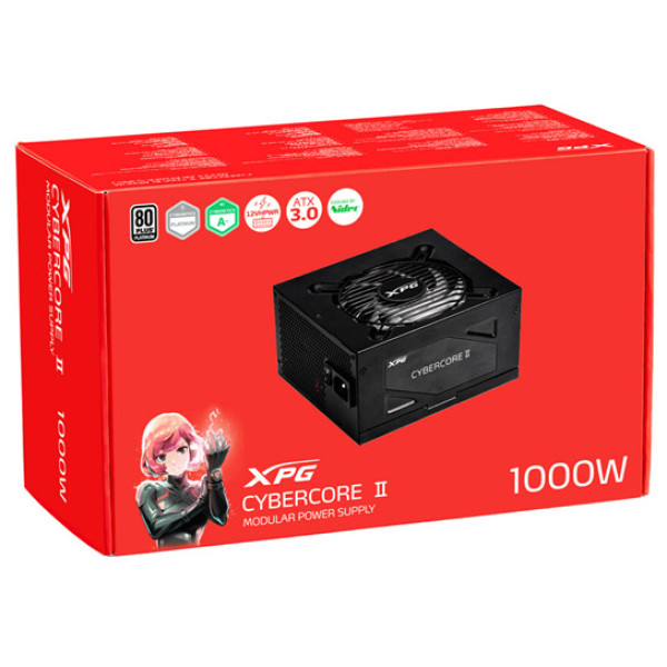 XPG CYBERCORE II 1000 PLATINUM-MODULAR 1000W ATX 3.0 POWER SUPPLY 80+ PLATINUM- باور سبلاي اكس بي جي سايبر كور2 XPG CYBERCORE II 1000 PLATINUM-MODULAR 1000W ATX 3.0 POWER SUPPLY 80+ PLATINUM- باور سبلاي اكس بي جي سايبر كور2