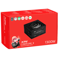 مزود طاقة XPG CYBERCORE II, بقدرة 1300 واط, كفاءة 80+ Platinum, دعم معيار ATX 3.0, كابلات قابلة للفصل Fully Modular لسهولة التركيب - أسود