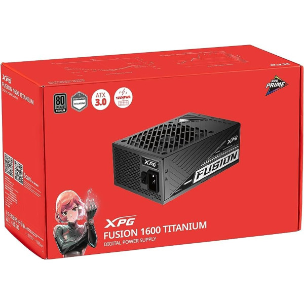 XPG FUSION 1600 TITANIUM -MODULAR 1600W RGB POWER SUPPLY ATX 3.0 80+ TITANIUM - باور سبلاي اكس بي جي فيوجن XPG FUSION 1600 TITANIUM -MODULAR 1600W RGB POWER SUPPLY ATX 3.0 80+ TITANIUM - باور سبلاي اكس بي جي فيوجن