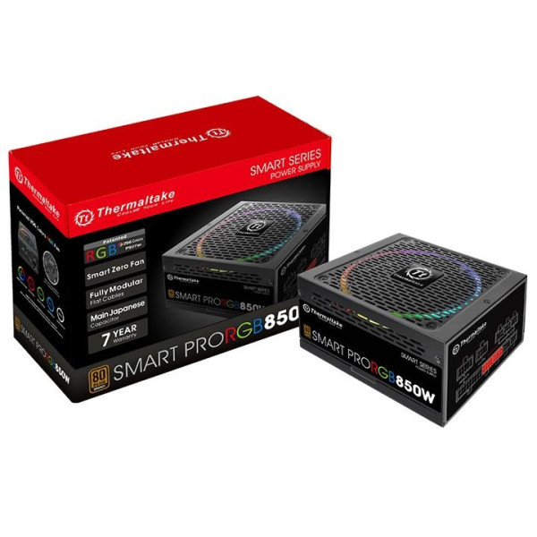 THERMALTAKE SMART PRO RGB 850W FULLY-MOD POWER SUPPLY 80+ BRONZE - ثيرمال تيك باور سبلاي برونز THERMALTAKE SMART PRO RGB 850W FULLY-MOD POWER SUPPLY 80+ BRONZE - ثيرمال تيك باور سبلاي برونز