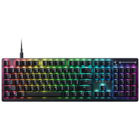لوحة مفاتيح ألعاب سلكية رازر ديثستالكر V2 منخفضة الارتفاع، بإضاءة Chroma RGB، مع مفاتيح بصرية (Optical Switches) - اسود لوحة مفاتيح ألعاب سلكية رازر ديثستالكر V2 منخفضة الارتفاع، بإضاءة Chroma RGB، مع مفاتيح بصرية (Optical Switches) - اسود