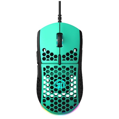 فأرة العاب سلكي احترافي Gamertek GM16 Ultralight Precision، وزن فائق الخفة: حوالي 62 غ، مفاتيح Kailh GM 8.0 للأزرار الرئيسية – أخضر